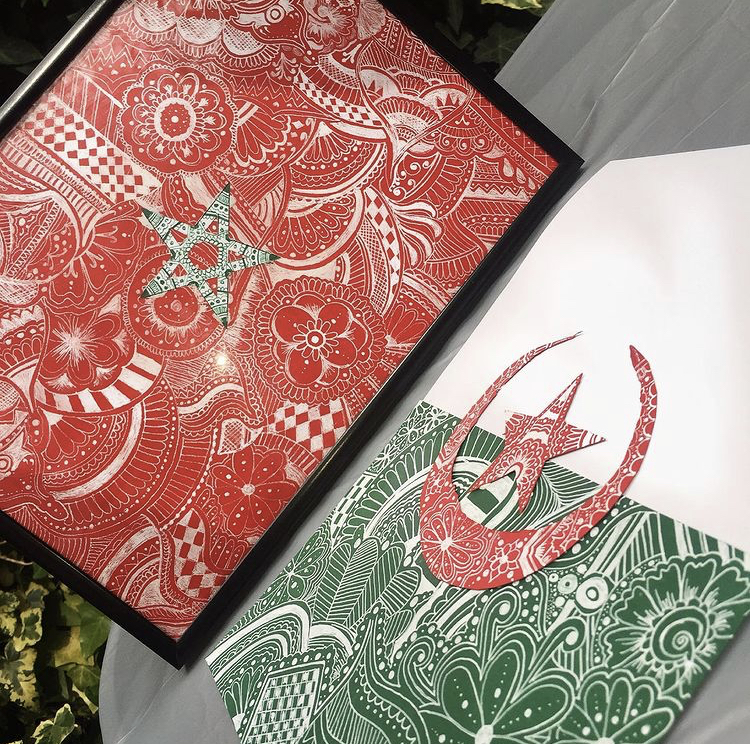 Artwork featuring Arabic calligraphy