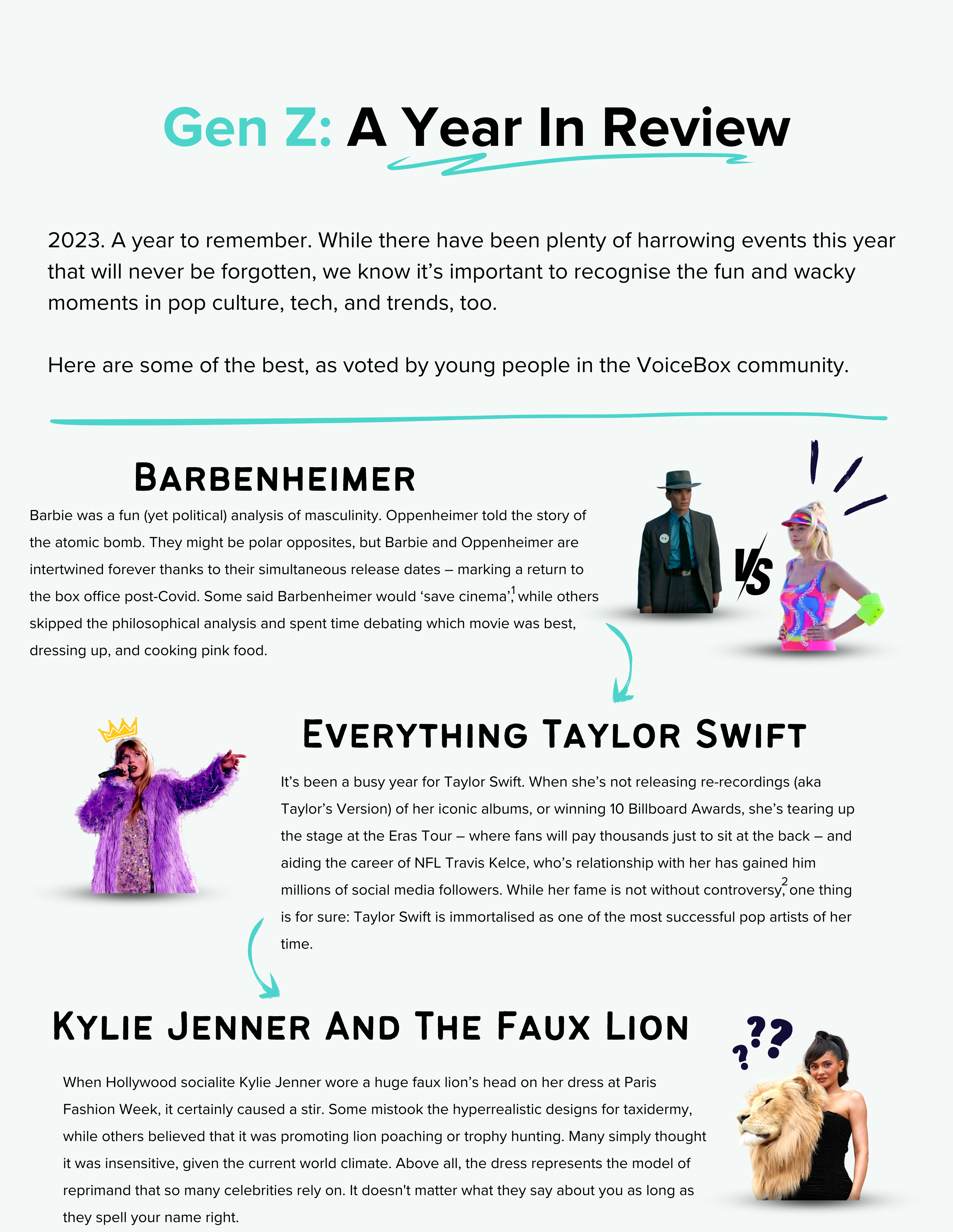 An article about the genz pop culture moments from 2023