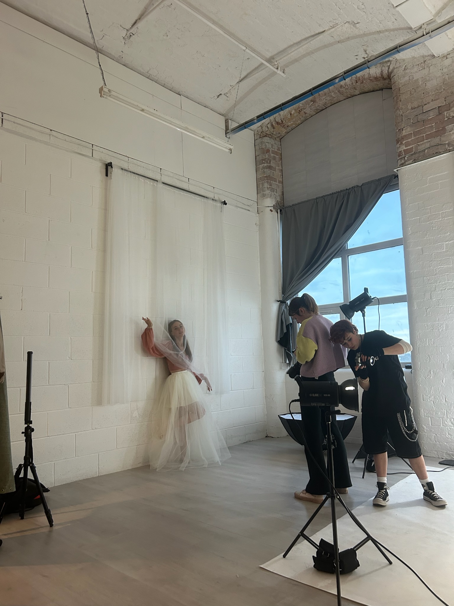 Megan working on a photoshoot in her studio