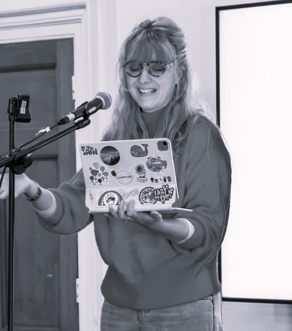 Lizzie reading her poem