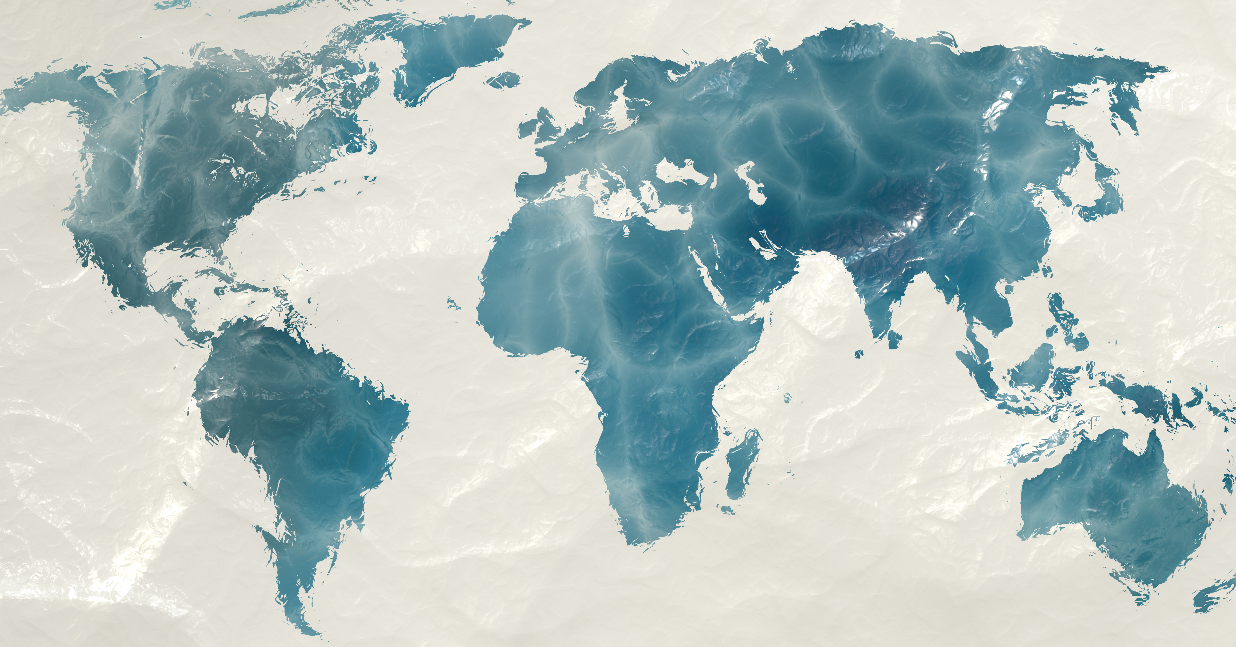 blue silhouette world map on a white paper background