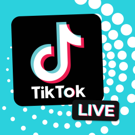 TikTok LIVE logo on a blue background