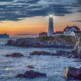 lighthouse at sunset