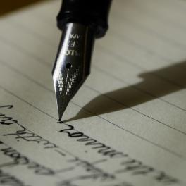fountain pen writing on paper
