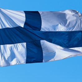Swedish flag against a blue sky
