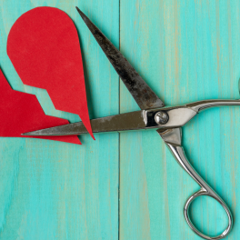 paper heart cut with scissors