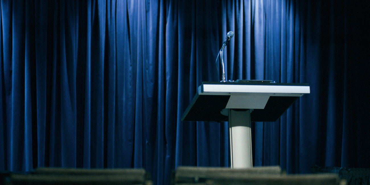 podium on a stage