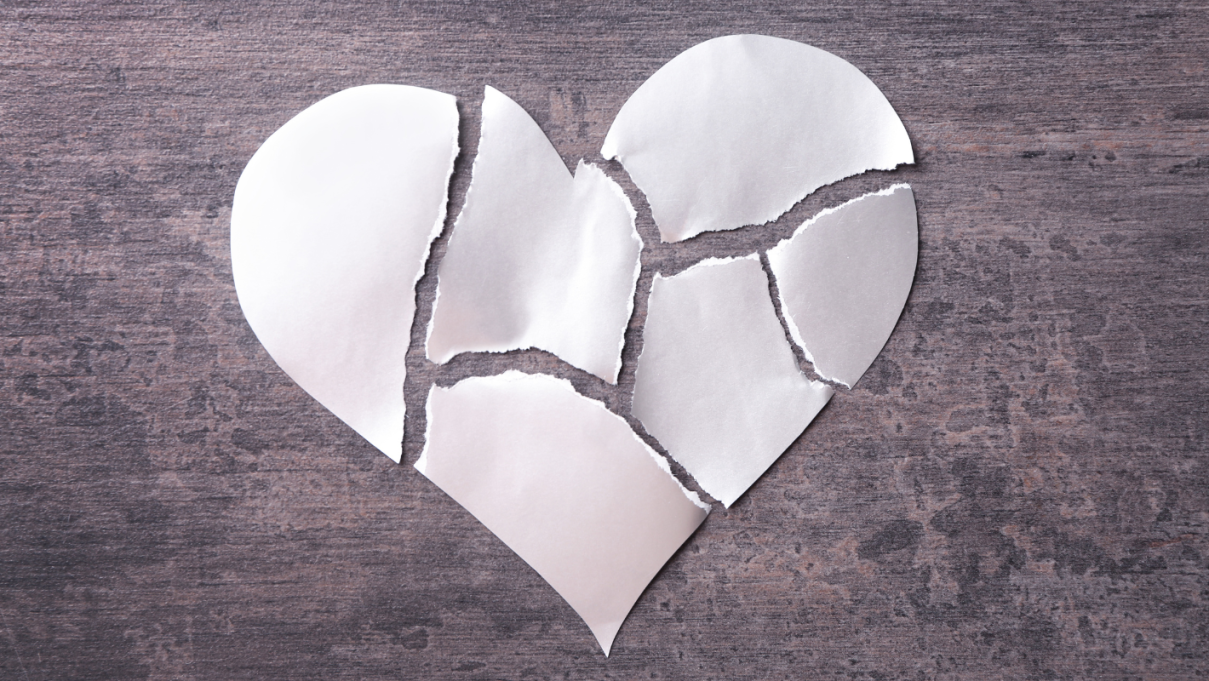 paper heart ripped up