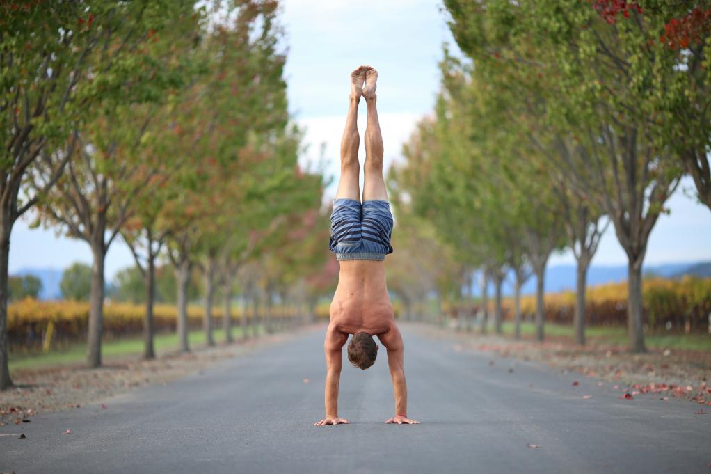 man doing a handstand