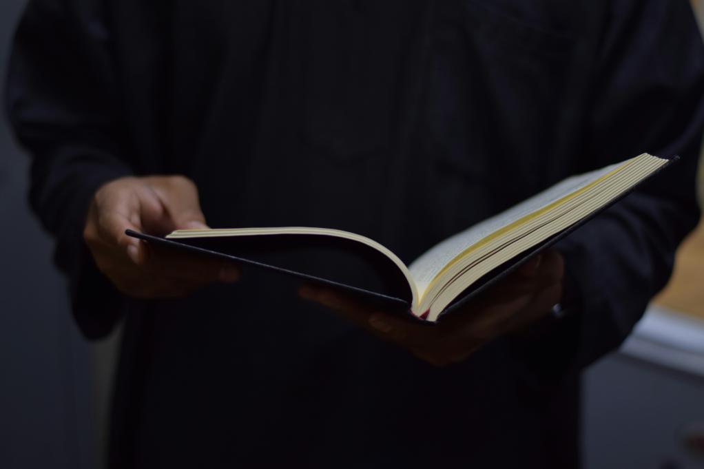 person reading a book