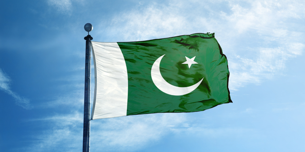 Pakistan Flag against the background of the sky