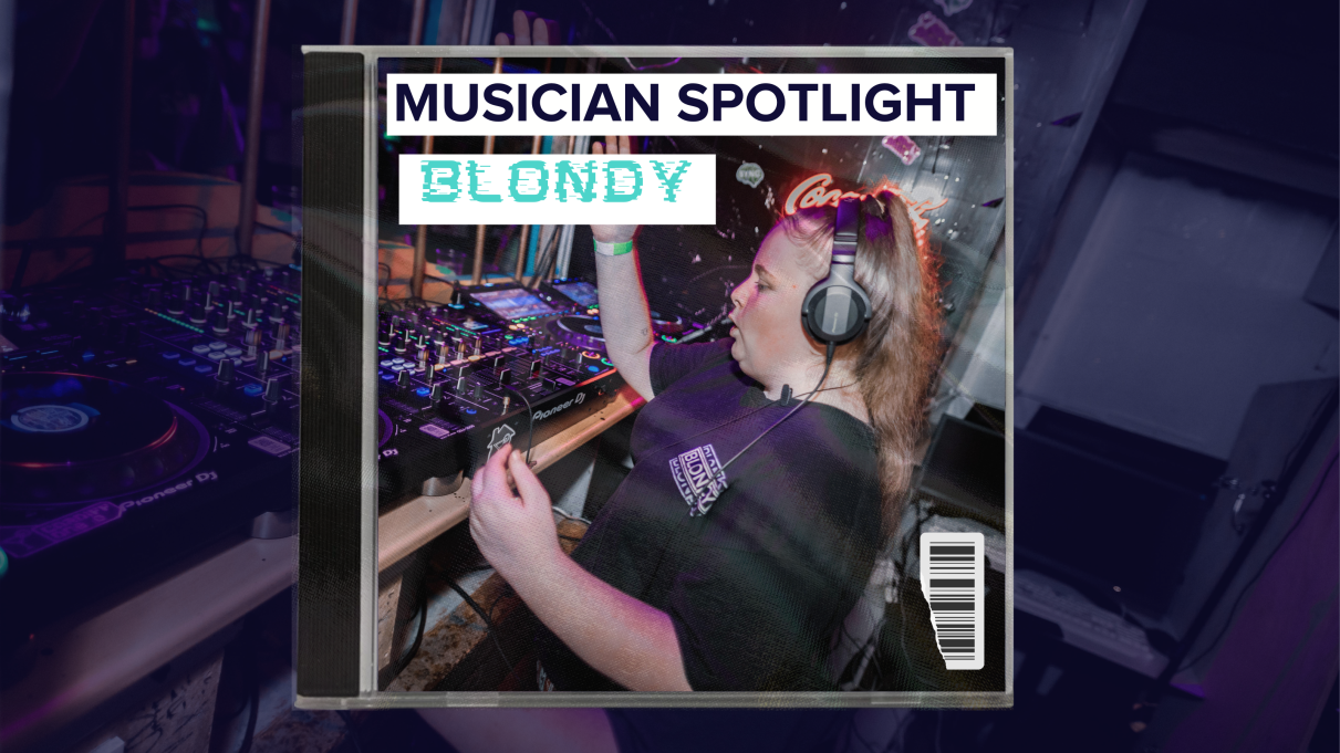 picture of BLONDY DJing on a mock CD Cover